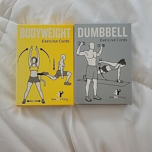 NEWMEFITNESS Bodyweight And Dumbbell Exercise Cards Open Box All 50 Cards In Box